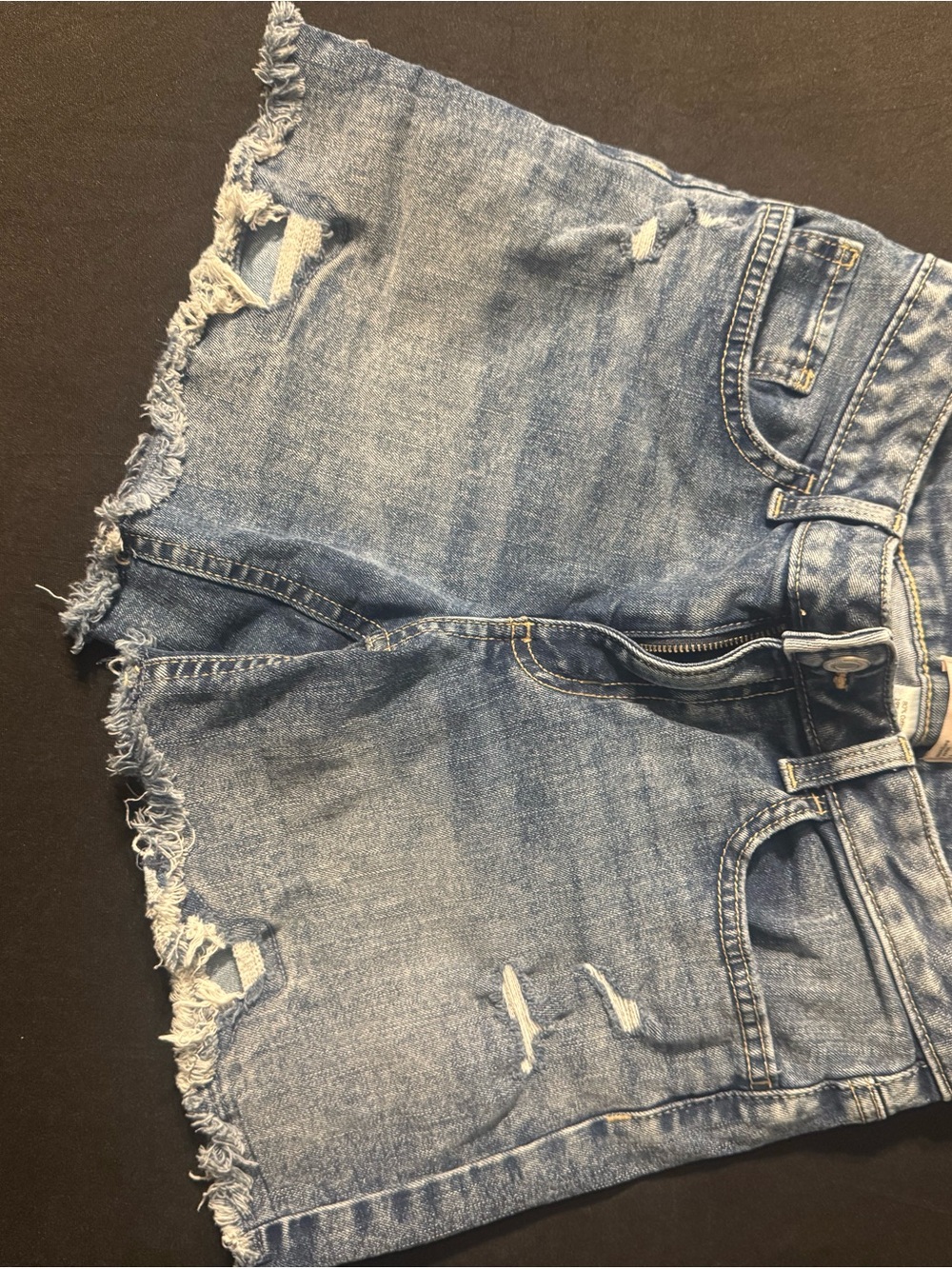 SO Light Blue Distressed Denim Shorts - Frayed Hem